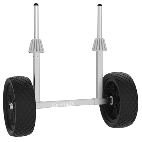 GanFindX Detachable Height-Enhancing Kayak Cart Made by Full Stainless Steel 304 | Puncture-Resistant Tires | 250 Lb Weight Rating