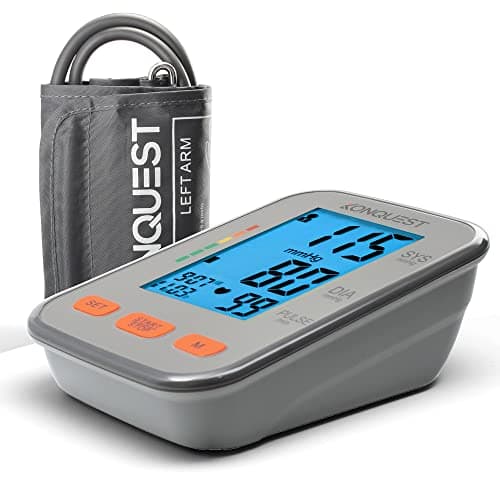 Konquest KBP-2704A Automatic Upper Arm Digital Blood Pressure Monitor – BP Machine with Large Cuff (8.5–16.5 in), Backlit Display, Digital, Irregular Heartbeat Detector – Tensiometro