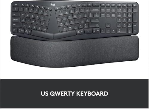 Logitech Ergo K860 Wireless Ergonomic Keyboard - Split Keyboard, Wrist Rest, Natural Typing, Stain-Resistant Fabric, Bluetooth and USB Connectivity, Compatible with Windows/Mac, Black 7