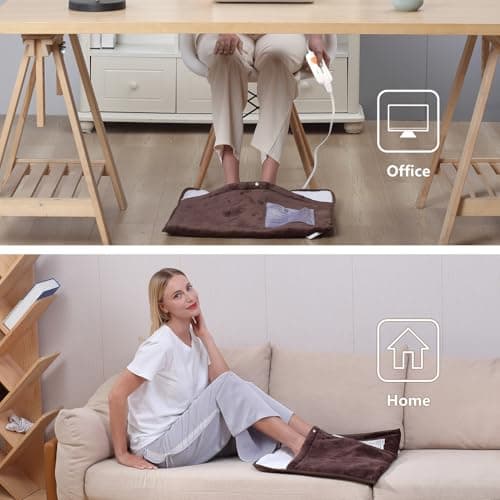 Gintao Electric Heated Foot Warmers for Men and Women,Foot Heating Pad Electric with Fast Heating Technology,Heating Pad Feet Warmer Auto Shut Off with 3 Temperature Setting,22×20 inches,Brown 6