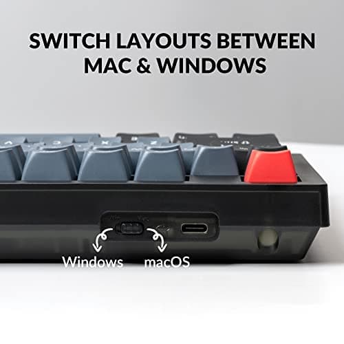 Keychron V6 Wired Custom Mechanical Keyboard, Full-Size QMK/VIA Programmable Macro with Hot-swappable Keychron K Pro Brown Switch Compatible with Mac Windows Linux (Frosted Black-Translucent) 6