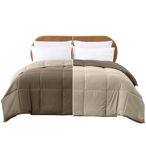 Modern Threads Down Alternative Reversible Comforter Taupe/Champagne Twin