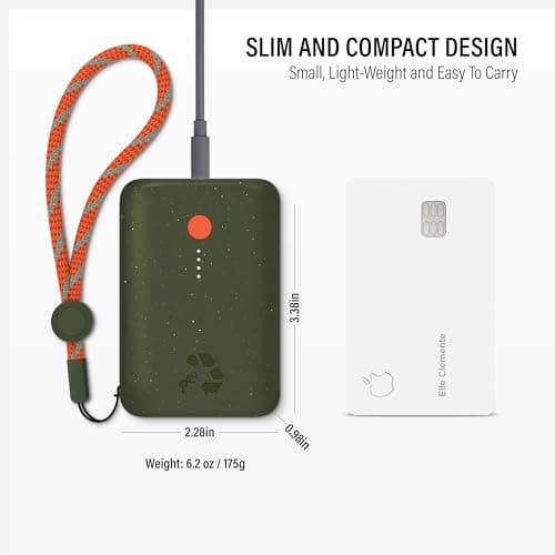 Nimble Champ Portable Charger, 10,000mAh Power Bank Fast Charging, 20W Dual USB-C Battery Pack with Cable, Travel Essential Power Bank for iPhone Laptops Galaxy Tablet Pixel iPad Macbook Kindle Airpod 5