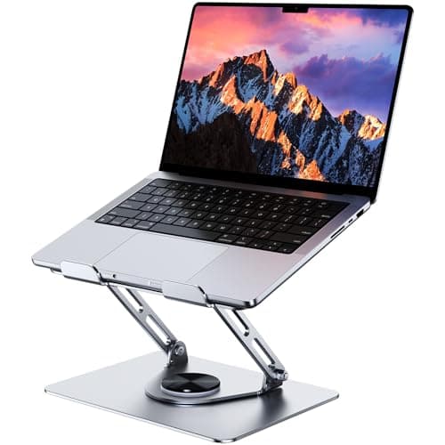 MOKURU Laptop Stand for Desk, Adjustable Computer Stand for Laptop Compatible with for MacBook Pro, Air, Dell, HP, Lenovo, All 10''-15.6'' Laptops (Silver)