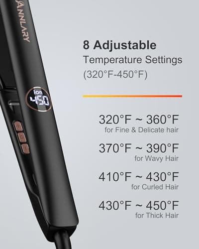 ANNLARY Hair Straightener 1 Inch Flat Iron and Curler 2 in 1, 15s Fast Heating, Professional Titanium Ceramic Ionic Dual Voltage Straighteners for All Hair Types 7