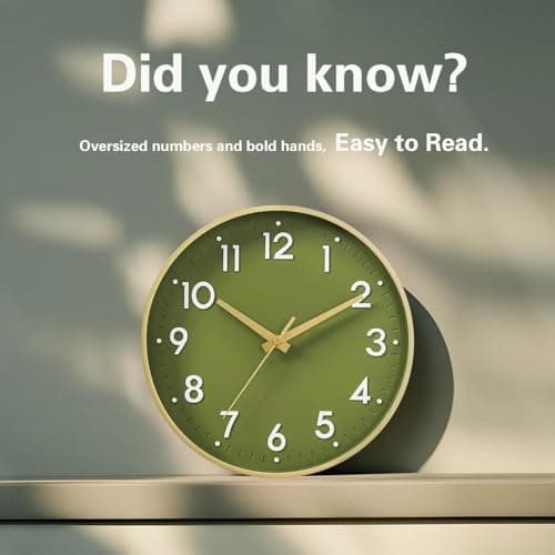 Mosewa Wall Clock 8 Inch, Battery Operated Silent Non-Ticking Modern Analog Clock Decorative for Kitchen, Bedroom, Office(Gold) 5