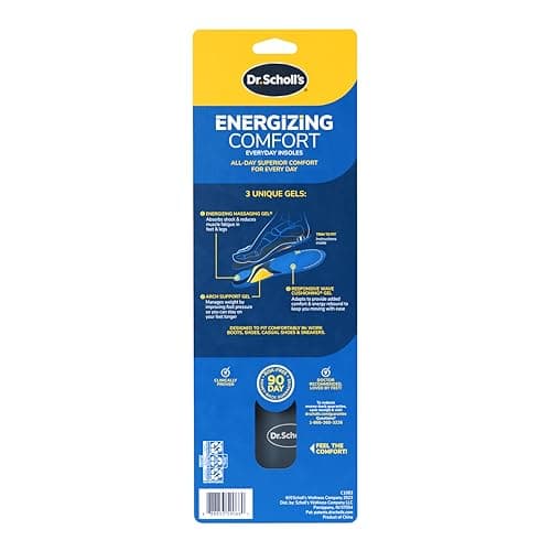 Dr. Scholl’s Energizing Comfort Men’s Everyday Insoles with Massaging Gel - Clinically Proven, All-Day Energy and Comfort Inserts with Patented Triple Gel Design - Shock Absorbing, Arch Support 8
