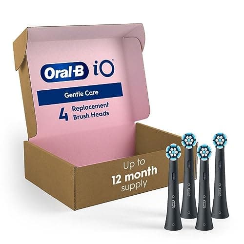 Oral-B iO Series Gentle Care Electric Toothbrush Replacement Brush Heads for an Oral-B Electric Toothbrush, 4 Count, Black
