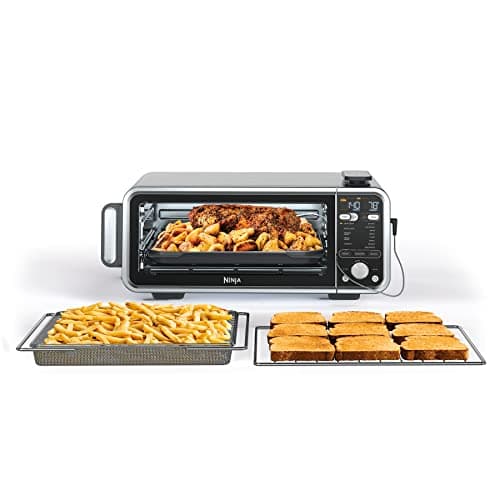 Ninja, Toaster Oven, Air Fryer, Thermometer, Toaster Oven Air Fryer Combo, Stainless Steel, Quick meals, Fries, Frozen Food, Air Fry, Dehydrate, Reheat, 13-in-1,Less Oil, Flip Away Oven, Foodi, SP351