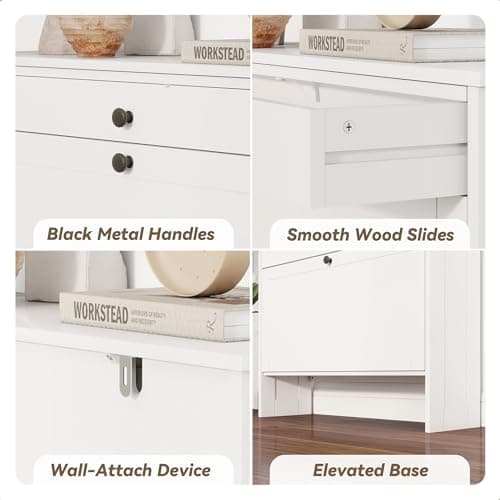 FTZxHKLX Shoe Cabinet with 2 Flip-Up Doors & Drawer, Slim Shoe Cabinet with Adjustable Shelves & Elevated Design, Freestanding Narrow Shoe Storage Organizer for Entryway, Hallway, Foyer, White 7