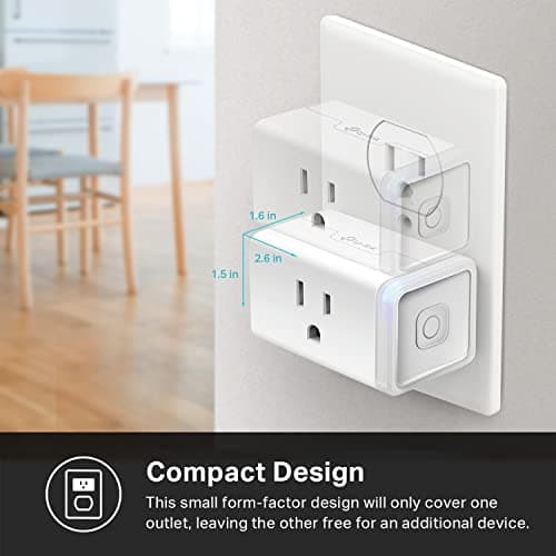 Kasa Smart Plug Mini 15A, Apple HomeKit Supported, Smart Outlet Works with Siri, Alexa & Google Home, UL Certified, App Control, Scheduling, Timer, 2.4G WiFi Only, 4 Count (Pack of 1) (EP25P4), White 6