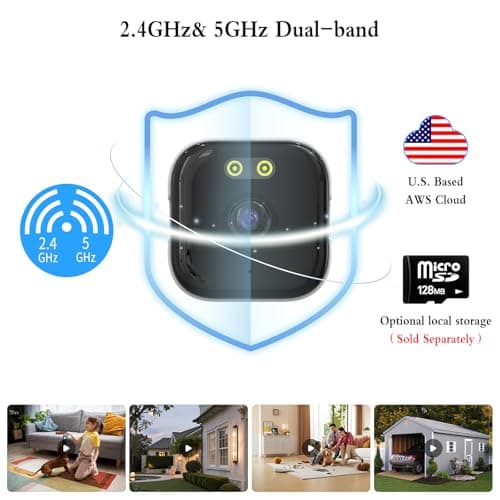 ANYQOO 3MP 2K Window Camera, Indoor/Outdoor Security 2.4GHz & 5GHz WiFi Camera for Home Security, ChroMax AI Color Night Vision, Person/Motion Detection, 24/7 Recording, Easy Install 1Pack 8