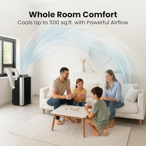 Whynter Portable Air Conditioner 14,000 BTU with Dual Hose Dehumidifier & Cooling Fan for 500 Sq Ft Rooms, Includes AC Unit Window Kit, ARC-14S (9,500 SACC) 6