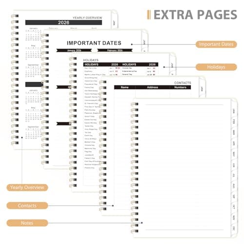 2026 Planner, Weekly and Monthly Calendar Planning Agenda, Jan - Dec 2026, Academic Planner Book, Desk Accessories and Office School Supplies - A5 (6.3'' x 8.5'') 5