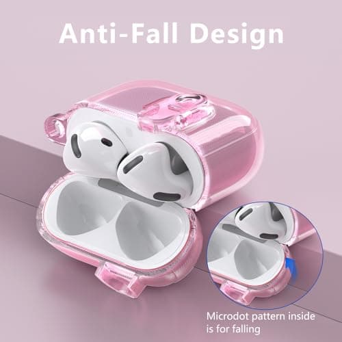 (with Safety Lock) Clear Case Compatible with Cute Apple Airpods 4 Cases 2024 Women, VISOOM Soft TPU Transparency Air pods 4 Gen Cases iPods 4 Earbuds Case Girl Bling Keychain for Airpod iPod 4th Gen 5
