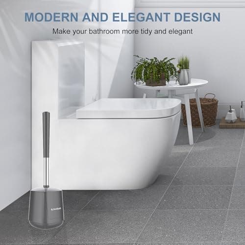 SetSail Silicone Toilet Bowl Brush and Holder Automatic Toilet Brushes for Bathroom with Holder Ventilated Toilet Cleaner Brush for Toilet Scrubber Cleaning - Grey 7