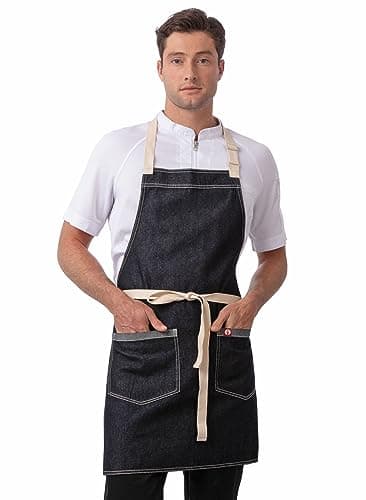 Chef Works Unisex Ridgewood Denim Apron, Indigo Blue, One Size