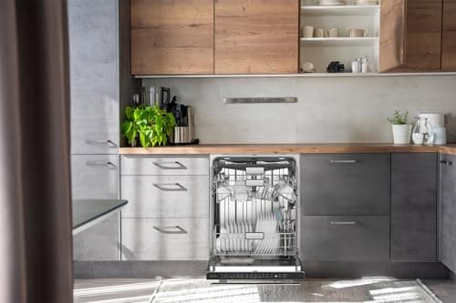 SHARP SDW6757ES Slide-In Dishwasher, Stainless Steel Finish, 24" Wide, Soil Sensors, Premium White LED Interior Lighting, Smooth Glide Rails, Heated Dry Option, Responsive Wash Cycles, Power Wash Zone 10