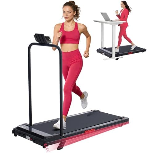 Walking Pad with Handle Bar, 3.0HP Foldable Folding Treadmills for Home Small, 3 in 1 Portable Treadmill with Handles, Small Walking Pad Treadmill Home with Remote Control, 320LB Capacity