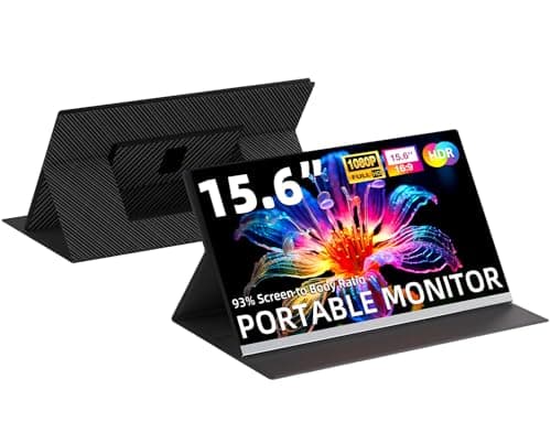 AOKER 15.5" Portable Monitor for Laptop - Ultra-Thin 1080P FHD 93% Screen Ratio 120% sRGB Wide Color HDR USB-C HDMI Display Gaming Monitor with Smart Cover & Stand for PC MAC Phone PS4/5 Xbox Switch