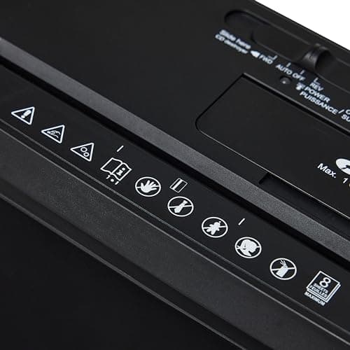 Amazon Basics 8-Sheet Strip Cut Paper Shredder for Home and Office, CD/Credit Card Shredder, 3.4 Gallon Bin, Black 6
