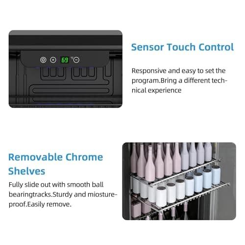 Erivess Compact Beverage Refrigerator,126 Can/3.2 Cubic Feet Fridge with Glass Door for Soda, Beer Under Counter Small Refrigerator with Adjustable Shelve & LED Display(Silver) 6