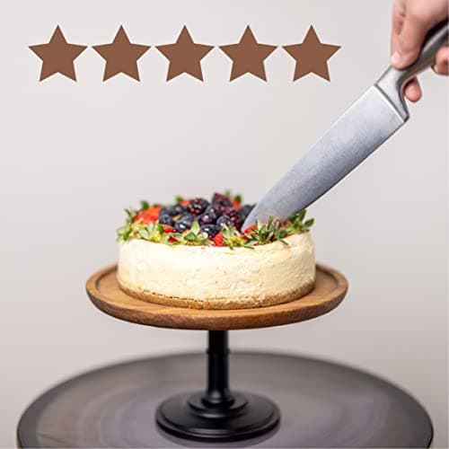 Wood Cake Stand Cake & Cupcake Display for Home & Kitchen Weddings & Birthdays by Bunam, Black 9