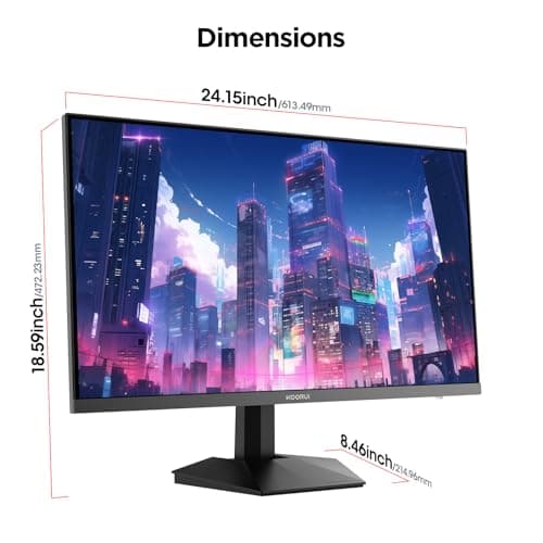 KOORUI 27" Gaming Monitor, 200Hz 1ms Fast IPS, WQHD (2560 x 1440p) HDR 400 Display, DCI-P3 95% Color Gamut, FreeSync Premium, Adaptive G-Sync, HDMI x 2, DisplayPort, G2721P 9