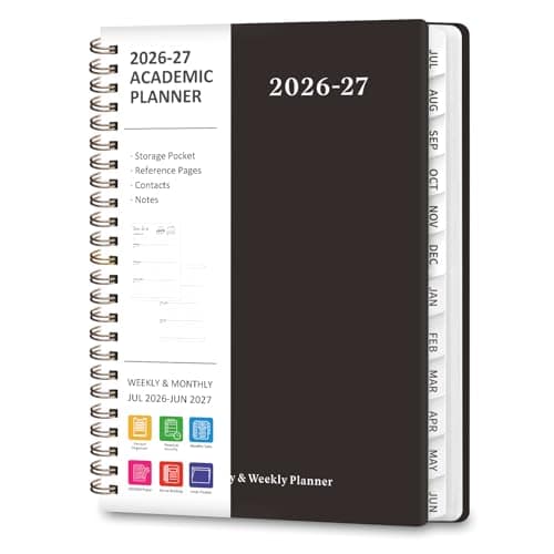 Planner 2026-2027, Weekly and Monthly Academic Year Calendar Planner, July 2026 - June 2027, Daily Agenda Book for Office School Supplies, A5(6.3'' x 8.5'')