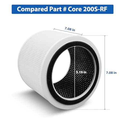 Core 200S Replacement Filter Compatible with LEVOIT Core 200S Core 200S-P Smart WiFi Air Purifier, Fit for Levoit Core 200s Replacement Filter, 2Pack 3-Stage H13 Grade True HEPA Filter, Core 200S-RF 7