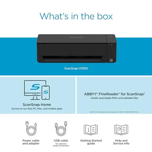 ScanSnap iX1300 Compact Wireless or USB Double-Sided Color Document, Photo & Receipt Scanner with Auto Document Feeder and Manual Feeder for Mac or PC, Black 6