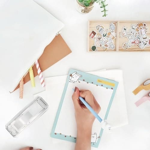 JEFURE Transparent Acrylic Tape Dispenser, Non-Skid Tape Cutter Holder, Clear Tape Dispensers Bulk for Desk, Office, Home, School 6