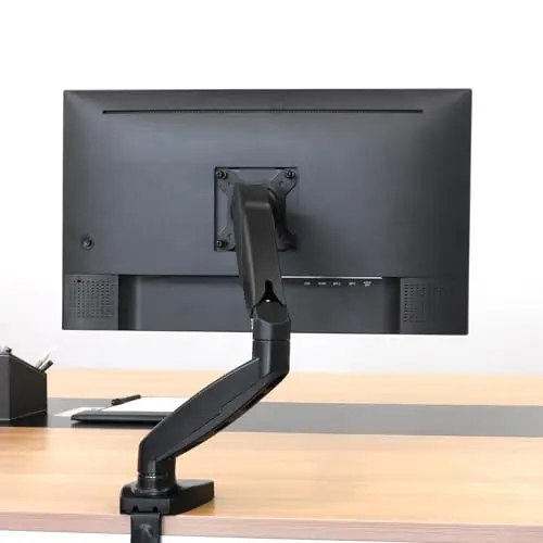 Amazon Basics Gas Spring Single Computer Monitor Arm Desk Mount, Adjustable, Holds up to 27" Monitors, Black 7