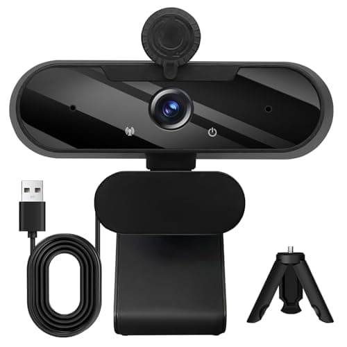 MTORED USB HD 1080P Video Webcam and Wide Angle Camera with Built-in Microphone and Rotatable Tripod,for Laptop Computer or Desktop PC,Great for Live Streaming.Calls.Video Conferencing(Black)
