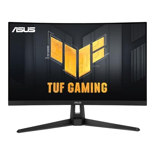 ASUS TUF Gaming VG27VH1B 27” Curved Monitor, 1080P Full HD, 165Hz (Supports 144Hz), Extreme Low Motion Blur, Adaptive-sync, FreeSync Premium, 1ms, Eye Care, HDMI D-Sub, Black