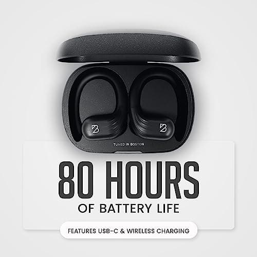 Back Bay Audio Runner 60 Wireless Running Earbuds, 80 Hour Long Battery Life Over The Ear Earbuds with EarHooks, Wrap Around Earphones Wireless Bluetooth Earphones with Microphone, in Ear Headphones 6