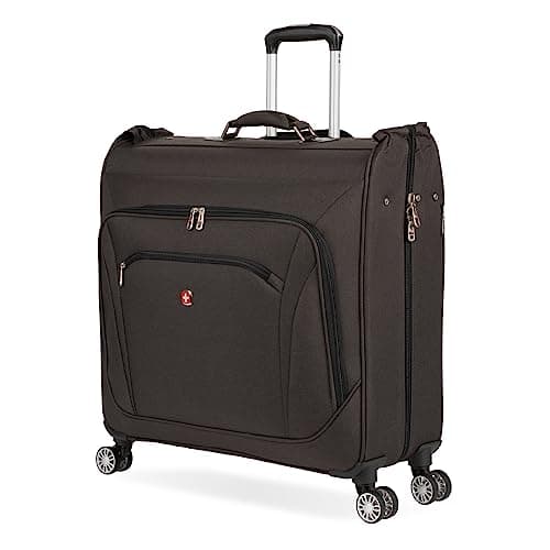 SwissGear 7895 Premium Garment Bag with Spinner Wheels, Amazon Exclusive, Bonus Hanging Feature, 24-Inch Luggage - Heather Grey