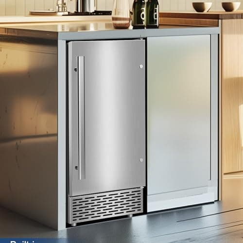 RAPSUAR Under Counter Ice Maker, Ice Maker Machine Commercial, 120Lbs/24H with 35lbs Storage Bin, 40Pcs Cubes in 10Mins, Built in Ice Machine for Home Office Commercial 9