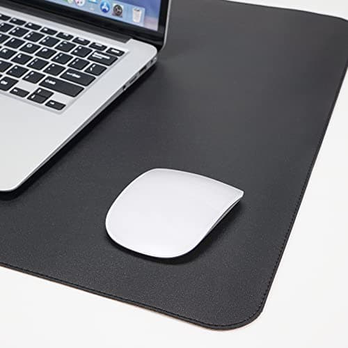 Large Desk Mat 47.2" x 17" Leather Desk Pad Protector with Natural Cork & PU Leather, Non-Slip Office Desk Mat, Large Mouse Pad, Waterproof Desk Blotter pad for Office&Home(Black) 5