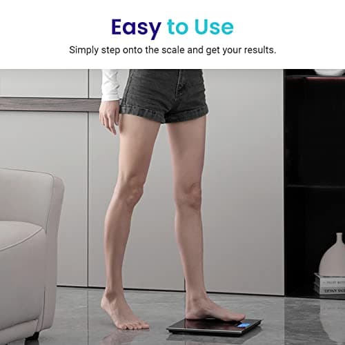 Etekcity Bathroom Scale for Body Weight, Highly Accurate Digital Electronic Weighing Machine for People, LCD Display, Large Size, 6mm Tempered Glass for Safe Home Use, Batteries Included, 400 lbs 6