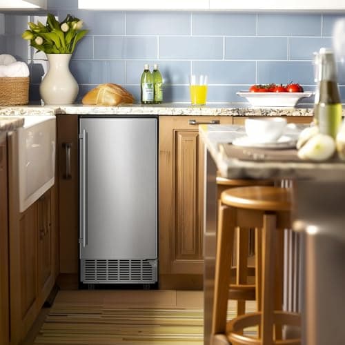 RAPSUAR Under Counter Ice Maker, 95Lbs/Day with 35lbs Storage Bin, 40Pcs Cubes in 10Mins, Reversible Door, Built in Ice Machine for Home Office Commercial 9