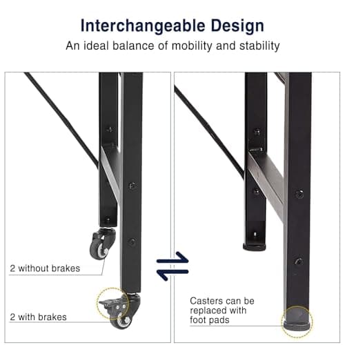 Tatub 48inch Adjustable Workbench with Wheels and Large Pegboard, Work Table with Power Outlets, 2000 LBS Load Capacity Rolling Work Benches for Garage, Office, Workshop, Home 5