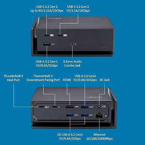 Kensington USB-C and Thunderbolt Dock, up to 100W Charging, Dual 4K, for Mac, Windows and Surface (K37010NA) 5