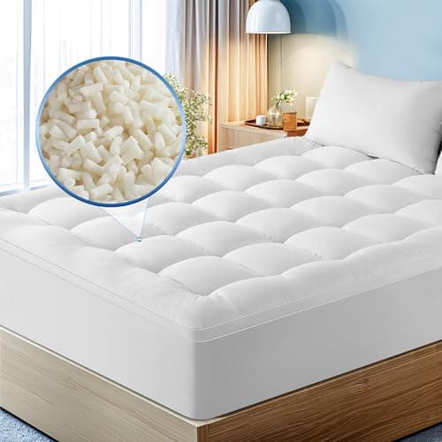 Memory Foam Mattress Topper for Back Pain, Soft Ergonomic Pillow Top Mattress Topper with Deep Pocket fits up to 21" (Queen, 60"x80")