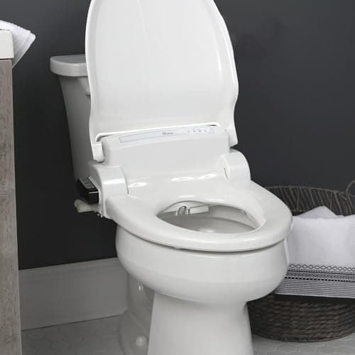 Bio Bidet BB1000 Warm Water Bidet Seat, Air Dryer, Heated Seat with Slow Close Lid, Remote Control, Elongated 10