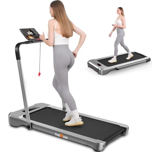 THERUN Walking Pad Treadmill, 3.0 HP Under Desk Treadmill, 2 in 1 Portable Treadmill for Home, Walking Pad with Handle Bar, 18" Widened Running Belt, 350 lbs Treadmills with App Connection, Remote