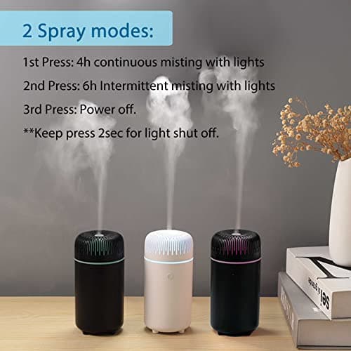 Car Diffuser Humidifier USB Aromatherapy Essential Oil Air Freshener USB Cool Mist Mini Portable Diffuser for Car Home Office Bedroom (Black) 5