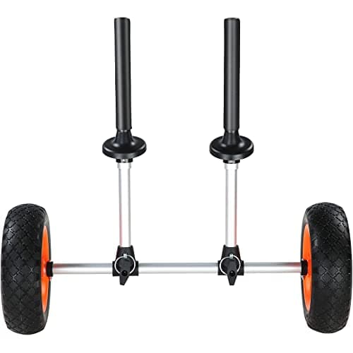 VEVOR Sit on Top Kayak Cart Dolly, 280lbs Load Capacity, Adjustable Width for Kayaks with Drain Holes of 1’’, Detachable Canoe Trolley Cart with 10'' Solid Tires 9