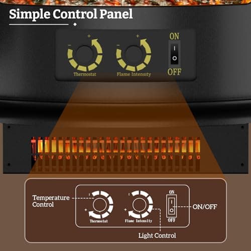 25 inch Electric Fireplace Heater Fireplace Stove Portable Freestanding Fireplace Heater for Indoor Use 6