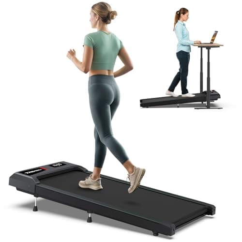 WELLFIT Walking Pad Upgraded Up to 10% Incline Treadmill, Voice Controlled Under Desk with 265LB Capacity, KINOMAP Compatible, 29LBS Lightweight Portable for Home Office Apartment